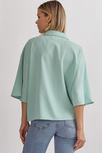 Load image into Gallery viewer, MAYA- Mint collared solid button up
