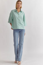 Load image into Gallery viewer, MAYA- Mint collared solid button up
