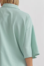 Load image into Gallery viewer, MAYA- Mint collared solid button up
