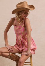 Load image into Gallery viewer, Bibi- Gingham print pink and tan romper
