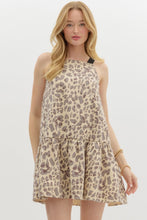 Load image into Gallery viewer, KENDAL- Leopard print ruffle skirt bow back mini dress

