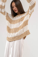 Load image into Gallery viewer, Evelyn- striped distressed oversized spring sweater
