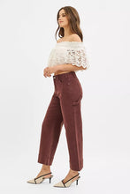 Load image into Gallery viewer, Risen Jeans- cocoa tummy control high rise cropped jeans sale
