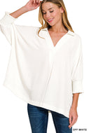 Off white AIRFLOW COLLAR TEE WITH SMOCKED SLEEVE