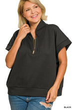 Load image into Gallery viewer, PLUS black SCUBA HIGH NECK HALF ZIP
