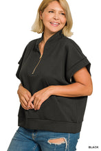 Load image into Gallery viewer, PLUS black SCUBA HIGH NECK HALF ZIP
