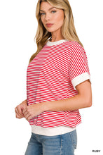 Load image into Gallery viewer, Ruby STRIPE CONTRAST TRIM RIB BANDED TOP (Copy)
