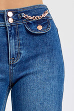 Load image into Gallery viewer, RISEN JEANS SALE -High Rise rose gold detailed cropped jeans
