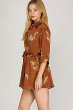 Load image into Gallery viewer, BRIE- Toffee leopard print silk lined romper
