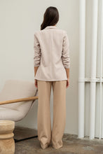 Load image into Gallery viewer, Plus Allie-Cream Boyfriend Blazer with ruched sleeves
