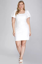 Load image into Gallery viewer, PLUS SUNNY- White textured puff sleeve dress
