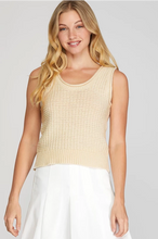 Load image into Gallery viewer, AVRIL- Vanilla crochet sleeveless sweater top
