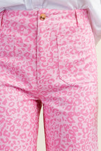 Load image into Gallery viewer, Pink animal print cropped trouser
