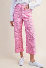 Load image into Gallery viewer, Pink animal print cropped trouser
