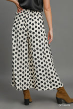 Load image into Gallery viewer, Polka dot wide leg elastic waist cropped trouser
