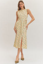 Load image into Gallery viewer, Buttery yellow mini floral denim dress
