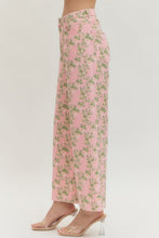 Load image into Gallery viewer, Pink floral print wide leg cropped Entro Jeans
