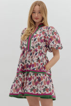 Load image into Gallery viewer, Paris- Multicolor floral print contrast hem dress
