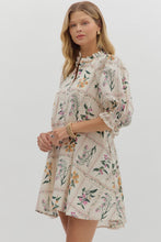 Load image into Gallery viewer, Florence- Ecru Floral panel elegant adjustable width dress
