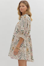 Load image into Gallery viewer, Florence- Ecru Floral panel elegant adjustable width dress
