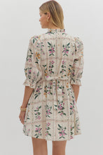 Load image into Gallery viewer, Florence- Ecru Floral panel elegant adjustable width dress
