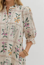 Load image into Gallery viewer, Florence- Ecru Floral panel elegant adjustable width dress
