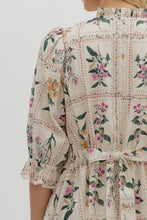 Load image into Gallery viewer, Florence- Ecru Floral panel elegant adjustable width dress
