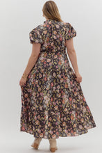 Load image into Gallery viewer, Plus Olivia- Chocolate Floral Print Puff sleeve maxi dress
