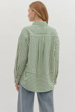 Load image into Gallery viewer, Oxford- Hunter striped textured button up top
