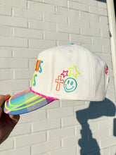 Load image into Gallery viewer, COLORFUL PLAID MAKE JESUS FAMOUS HAT - Poppy &amp; Pine hat
