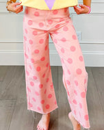 POPPY & PINE - Bold Blush Polka dot stretchy jeans
