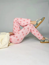 Load image into Gallery viewer, POPPY &amp; PINE - Bold Blush Polka dot stretchy jeans
