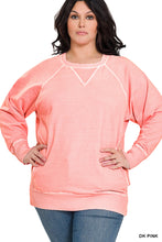 Load image into Gallery viewer, Plus Zena- Dusty Pink Pigment dyed French Terry sweatshirt with pockets
