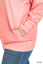 Load image into Gallery viewer, Plus Zena- Dusty Pink Pigment dyed French Terry sweatshirt with pockets

