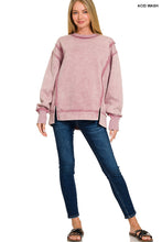 Load image into Gallery viewer, MARIAH- Washed Ash Rose Exposed Seam fleece sweatshirt
