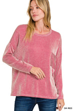 Load image into Gallery viewer, Reno- Red Ribbed oversized long sleeve top
