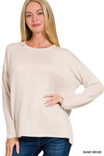 Load image into Gallery viewer, Reno- Sand Beige Ribbed oversized long sleeve top
