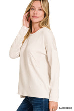 Load image into Gallery viewer, Reno- Sand Beige Ribbed oversized long sleeve top
