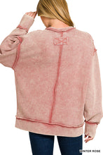 Load image into Gallery viewer, EMILY- Rose WASHED DOUBLE RIBBED EXPOSED-SEAM PULLOVER
