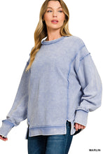 Load image into Gallery viewer, EMILY- Marlin WASHED DOUBLE RIBBED EXPOSED-SEAM PULLOVER
