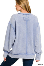 Load image into Gallery viewer, EMILY- Marlin WASHED DOUBLE RIBBED EXPOSED-SEAM PULLOVER
