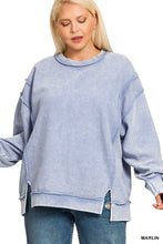Load image into Gallery viewer, PLUS EMILY- Marlin WASHED DOUBLE RIBBED EXPOSED-SEAM PULLOVER
