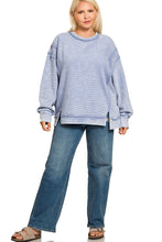 Load image into Gallery viewer, PLUS EMILY- Marlin WASHED DOUBLE RIBBED EXPOSED-SEAM PULLOVER
