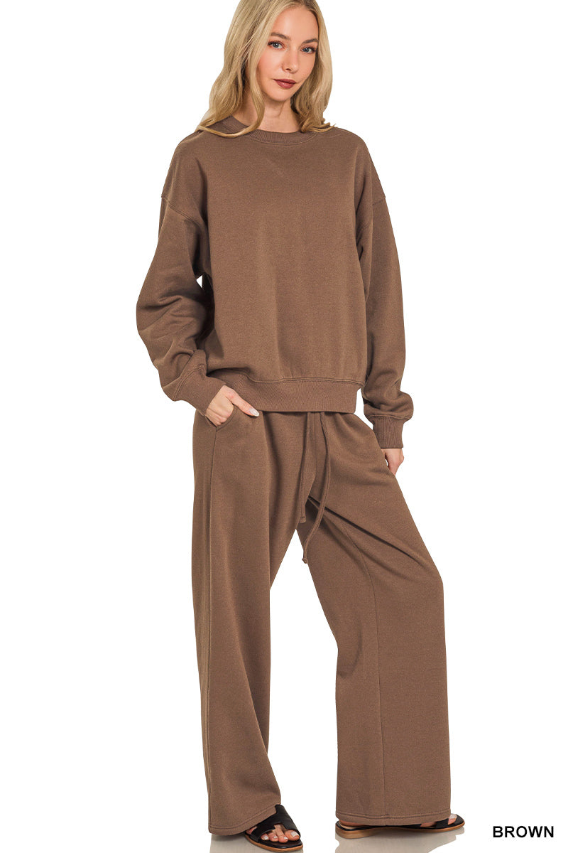 HELEN- Boyfriend fit Brown sweatpants two piece set