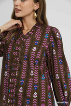 Load image into Gallery viewer, Lala Top- Umgee exclusive chocolate printed Victorian collared top
