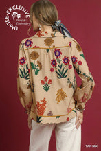 Load image into Gallery viewer, Floral patch- UMGEE exclusive textured long sleeve collared top
