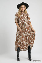Load image into Gallery viewer, Teresa - Umgee Brown Mix floral print ankle length dress

