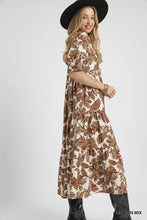 Load image into Gallery viewer, Teresa - Umgee Brown Mix floral print ankle length dress
