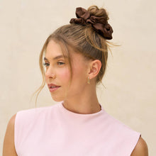 Load image into Gallery viewer, Black &amp; Chocolate Oversized Scrunchies
