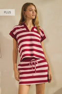 Plus Striped Knit Set